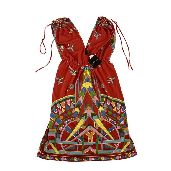 NWT CHEQUER Bloomingdales Multicolor Summertime Mini Dress Womens Size 6 - Picture 1 of 16